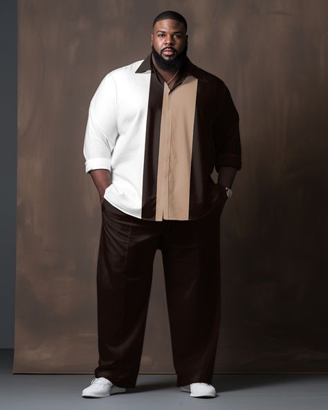 Big Tall Men Fashion, Plus Size Men Outfits, Plus Size Male Fashion, Outfits For Big Men, Mens Plus Size Fashion, Plus Size Male, Trendy Business Casual, Big Men Fashion, Homecoming Outfits