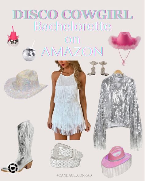 Disco Cowgirl Bachelorette Bash Essentials!Unleash the Glam on Amazon Finds! Saddle up for the ultimate Disco Cowgirl Bachelorette Party with these Amazon treasures! From sparkling boots to sequined hats, discover the perfect Western-inspired accessories to make your celebration unforgettable. Pin now for a wild ride! #DiscoCowgirl #BachelorettePartyIdeas #NashvilleBachelorette #AmazonFinds #DiscoCowgirlBachelorette #ThemedBachelorette Disco Cowgirl Bachelorette Outfit, Cowgirl Bachelorette Party Outfits, Glittery Boots, Bachelorette Inspo, Cowgirl Bachelorette Parties, Cowgirl Bachelorette, Nashville Bachelorette, Bachelorette Party Outfit, Online Side Hustle