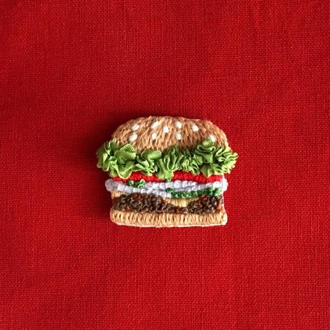 Food Embroidery, Miniature Embroidery, Shirt Pocket, Textile Texture, Embroidery Gifts, Hand Embroidery Art, Embroidery Inspiration, Embroidery And Stitching, Digital Embroidery