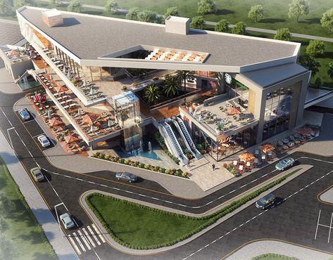 Commercial Center Plan, Shopping Center Design, Shopping Center Architecture, Mall Architecture, Commercial Building Plans, Shopping Mall Design, Shopping Mall Architecture, Retail Facade, Commercial And Office Architecture