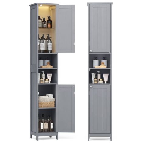 Specifications: Color: Dove Gray Material: MDF (Medium Density Fiberboard) Overall Product Size: 11.8"D x 11.8"W x 66.9"H (30 x 30 x 170 cm) Product Weight: 33.1 lb (15 kg) Max. Static Load Capacity of Each Adjustable Shelf: 22 lb (10 kg) Overall Max. Static Load Capacity: 132 lb (60 kg) Package Contents: 1 x Tall Bathroom Cabinet 1 x Accessory Kit 1 x Anti-Tip Kit 1 x Instructions VASAGLE Notes: For safety, be sure to secure the slim storage cabinet to the wall with the included anti-tip kit fo Bathroom Storage Cabinet Freestanding, Slim Bathroom Storage Cabinet, Slim Storage Cabinet, Tall Bathroom Cabinet, Small Bathroom Storage Cabinet, Slim Bathroom, Slim Bathroom Storage, Tall Bathroom Storage Cabinet, Slim Storage