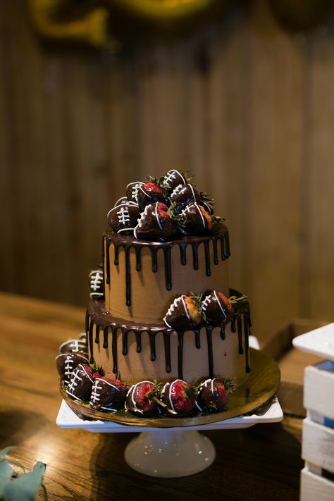 Grooms Cake Football, Grooms Cake Ideas Simple, Simple Grooms Cake, Football Grooms Cake, Groomsmen Cake, Chocolate Grooms Cake, Dripping Chocolate, Groomsman Cake, Swan Photography