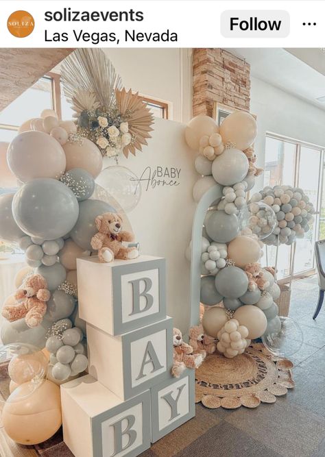 Gender Reveal Baby Shower Themes, Pastel Baby Shower, Idee Babyshower, Baby Shower Theme Decorations, Baby Shower Deco, Gender Reveal Party Decorations, Spring Baby Shower, Teddy Bear Baby Shower, Boy Baby Shower Themes