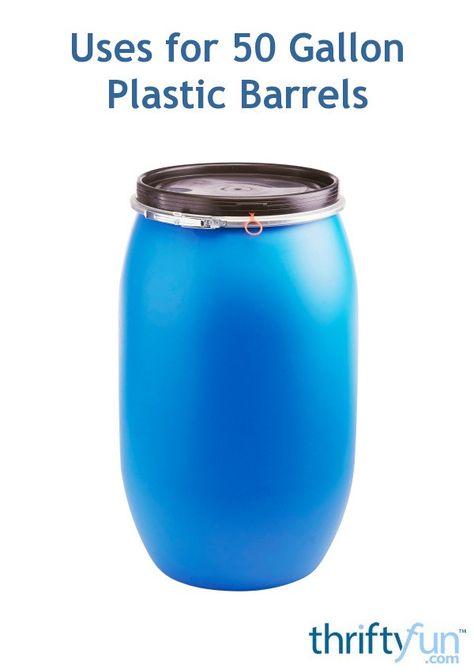 Besides storage, you can cut a barrel in half in either direction to use for a planter, tub or a variety of things. This is a guide about uses for 50 gallon plastic barrels. Blue Plastic Barrel Ideas, Plastic Barrel Projects, Plastic Barrel Ideas, Plastic Barrel Planter, Yard Tools, Barrel Projects, Tub Ideas, 55 Gallon, Barrel Planter