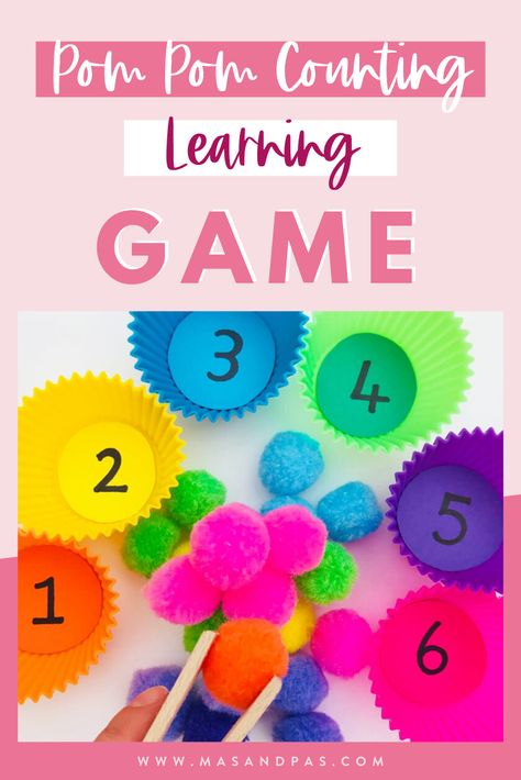 Easily teach your toddler or preschooler how to count using this fun learning game idea. All you need is some cupcake liners and some pom poms to have some fun teaching your young child how to start counting and learning about numbers! #teachingkids #learninggame #learntocount #preschool #toddleractivities Intro To Numbers Preschool, Numbers And Counting Preschool, Pom Pom Counting Activity, Preschool Number Crafts Ideas, Number Game Preschool, Number Learning Preschool, Number Toddler Activities, How To Teach Numbers To Toddlers, Teaching Toddlers Numbers