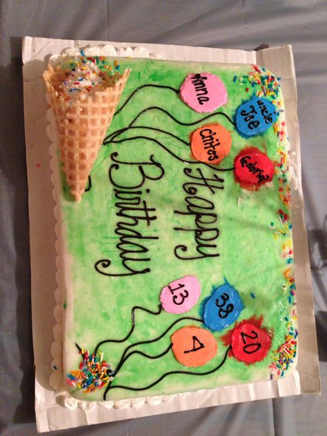 Multiple people birthday cake! Birthday For Multiple People, Multi Person Birthday Cake Ideas, Multiple Person Birthday Cake, Birthday Cake For Group, Multi Person Birthday Cake, Multiple People Birthday Cake Ideas, Multiple Birthdays On One Cake, Birthday Cake For Multiple Birthdays, Birthday Cakes For Multiple People