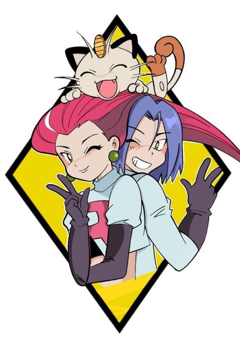 Siempre la voz de jesse vivirá en nuestros corazones El equipo rocket viajando a la velocidad de la luz... Equipe Rocket Pokemon, James Pokemon, Rocket Art, Pokemon Team Rocket, Pokémon Trainers, Pokemon Birthday Party, Pokemon Stickers, Pokemon Tattoo, Pokemon Party