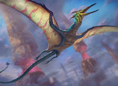 Wingfold Pteron - Ikoria MtG Art Viserion Dragon, Dragon Medieval, Dragon Born, Hidden Agenda, A Dance With Dragons, Mtg Art, Game Of Thrones Art, Mother Of Dragons, Mystical Creatures