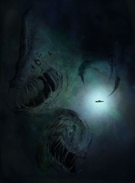 Sea Creatures Art, Alien Character, Eldritch Horror, Underwater Art, Cthulhu Mythos, Cosmic Horror, Alien Concept Art, Monster Concept Art, Alien Creatures