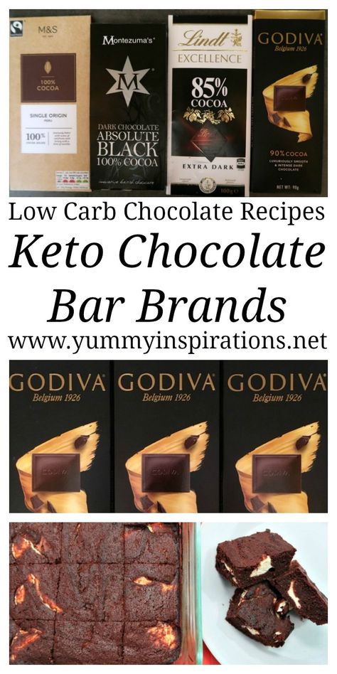 Keto Chocolate Bar Brands – How To Sweeten Dark Chocolate & Recipes – whether it’s 85%, 90% or even 100% Lindt Dark Chocolate or another store bought low carb dark chocolate brand. Find out how to make unsweetened dark chocolate taste better. Dark Chocolate Brands, Keto Pescatarian, Chocolate Bar Brands, Lindt Dark Chocolate, Diet Chocolate, Chocolate Cheesecake Brownies, Chocolate Covered Bananas Frozen, Low Carb Milk, Keto Board