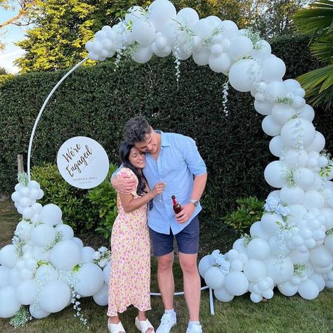 Wedding Welcome Sign Balloons, I Said Yes Balloons, Engaged Balloons, Engagement Photos Balloons, Engagement Ring Balloon, Engagement Balloons, Lovely Couple, Balloon Arch, Event Styling