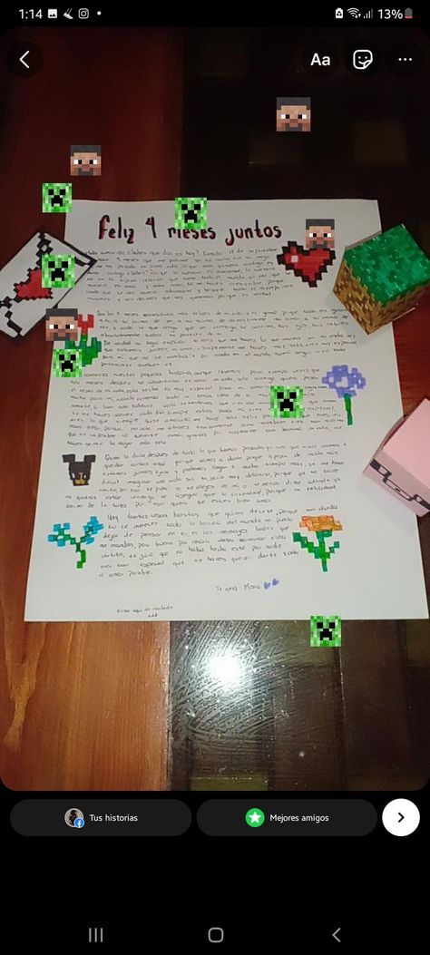 Aniversario 4 mes... carta minecraft Carta Minecraft, Minecraft Romantic Ideas, Minecraft Pictures, Minecraft, Envelope, Anime, Gifts, Quick Saves