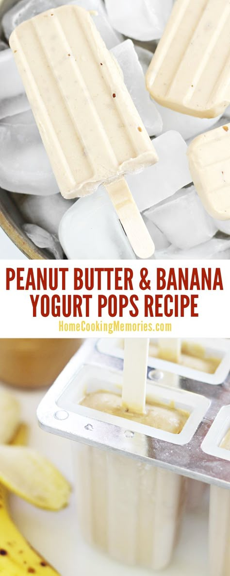 Banana Yogurt, Yogurt Pops, Yogurt Popsicles, Homemade Popsicles, Peanut Butter Honey, Popsicle Recipes, Köstliche Desserts, Healthy Easy, Peanut Butter Banana