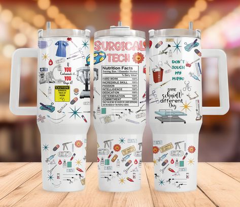 Scrub Tech, Surgical Tech, Stanley Quencher, Mock Ups, Tumbler Wrap, Digital Files, Mockup, Ups, Tumbler