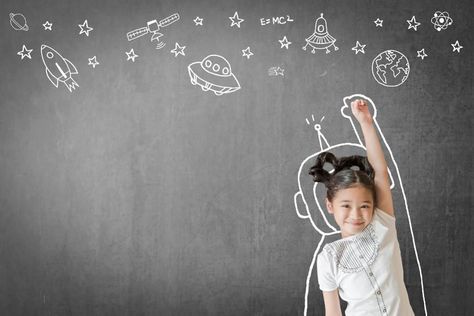 3 Ways To Help Women Rise On International Day Of The Girl Drawing Universe, Kid Friendly Backyard, Astronaut Suit, Board Background, Earth Planet, Girl Kid, Summer Program, Stem Education, E Mc2