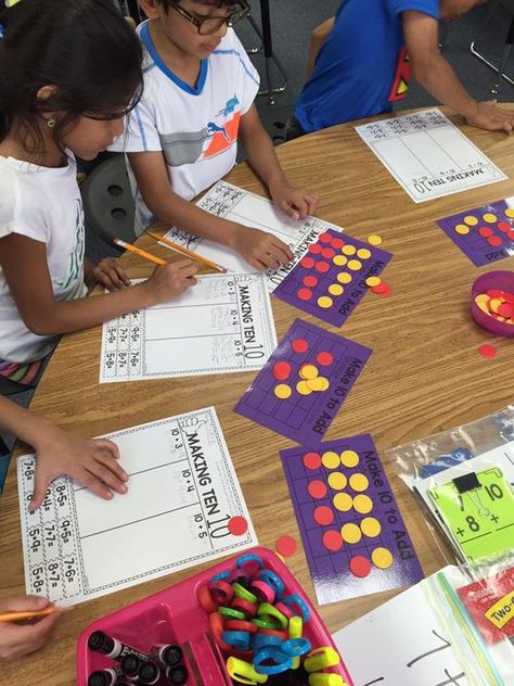 Make 10 To Add First Grade, Make A 10 To Add Activities, Adding Three Numbers First Grade, Math For Kindergarten, Organization Xiii, First Second Third, Making Ten, Fourth Grade Math, Math Groups