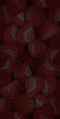 🍓An anime strawberry wallpaper that is dark🍓 Dark Fruit Wallpaper, Dark Strawberry Wallpaper, Dark Strawberry Aesthetic, Strawberry Phone Wallpaper, Phone Wallpaper Dark, Strawberry Wallpaper, Strawberry Background, Black Strawberry, Fruit Wallpaper