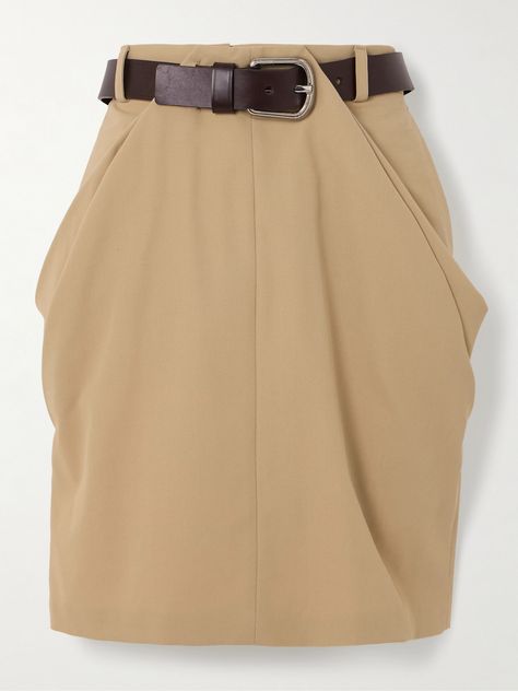 Considered details elevate Loewe's designs beyond the everyday. This mini skirt has been cut in Italy from lightweight cotton-twill, elegantly draped through the front. Adjust the belted waist to find your perfect fit. Denim Flats, Exclusive Dress, Sport Swimwear, Sports Skirts, White Skirts, Jeans Dress, Skirt Top, Net A Porter, Women Collection