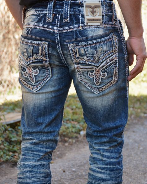 Rock Revival Jeans Outfit, Rock Revival Jeans Mens, Jeans Design, Rock Revival Jeans, Jeans Mens, Cargo Pants Men, Pants Men, Designer Jeans, Rock Revival