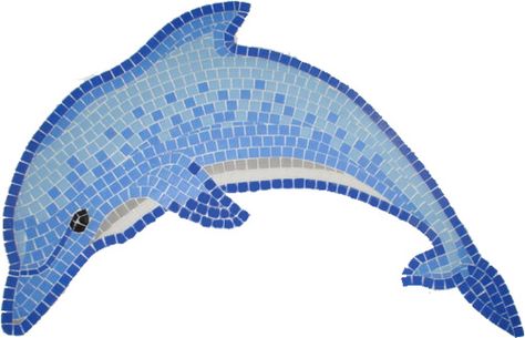 Drawing Of Dolphin, Mosaic Dolphins, Dolphins Mosaic, Pool Mosaic, Mosaic Mural, Mosaic Tiles Crafts, Mosaic Tile Designs, Blue Dolphin, Swimming Pool Tiles