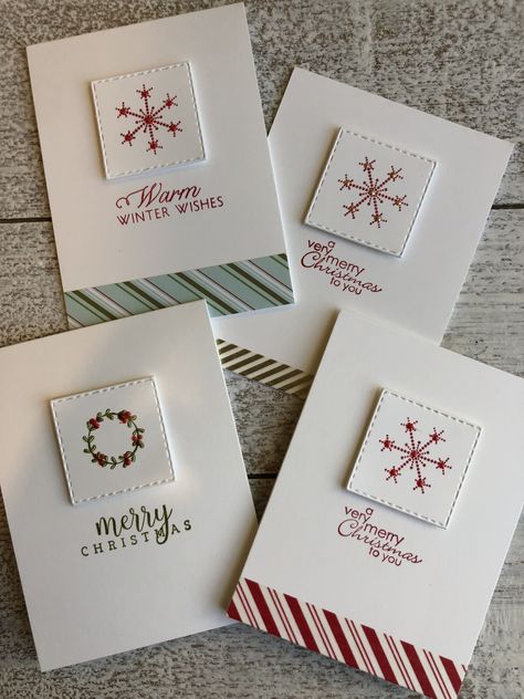 Stampin’ up and Papertrey ink simple Christmas cards Simple Christmas Cards, Christmas Card Inspiration, Homemade Christmas Cards, Table Color, Stampin Up Christmas Cards, Christmas Card Crafts, Stampin Up Christmas, Diy Christmas Cards, Papertrey Ink