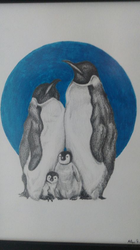 Penguin family draw Bird Family Drawing, Penguin Family Drawing, Penguin Drawing, Penguin Family, Drawing Prompts, Family Drawing, Baby Drawing, Drawing Prompt, Drawing Stuff