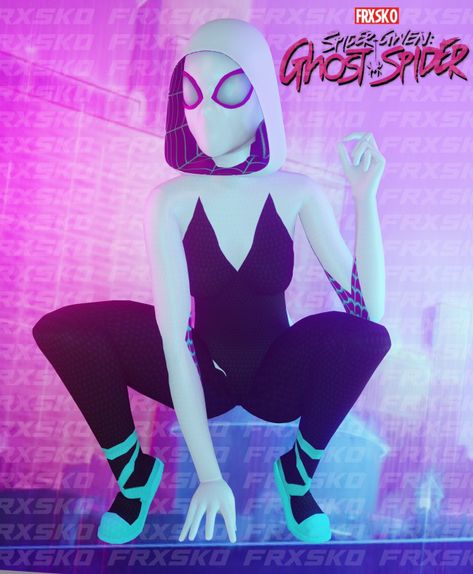 Spider Gwen Costume, Spider Halloween Costume, Los Sims 4 Mods, Spiderman Outfit, Ghost Bride, Sims 4 Family, Spiderman Suits, Spiderman Costume, Ghost Spider