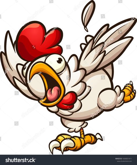 Scared chicken running and screaming clip art. Vector cartoon illustration with simple gradients. All on a single layer. \r\n #Ad , #AFFILIATE, #clip#art#Vector#screaming Chicken Running, Chicken Illustration, Systems Art, Cartoon Chicken, Cartoon House, Chicken Art, Chicken Humor, Vector Cartoon, Art And Illustration