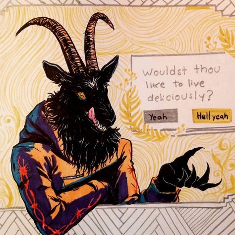 Live Deliciously, Cute Goat, Cute Goats, Hell Yeah, Funky Art, Horror Art, Pretty Art, Dark Art, Drawing Inspiration