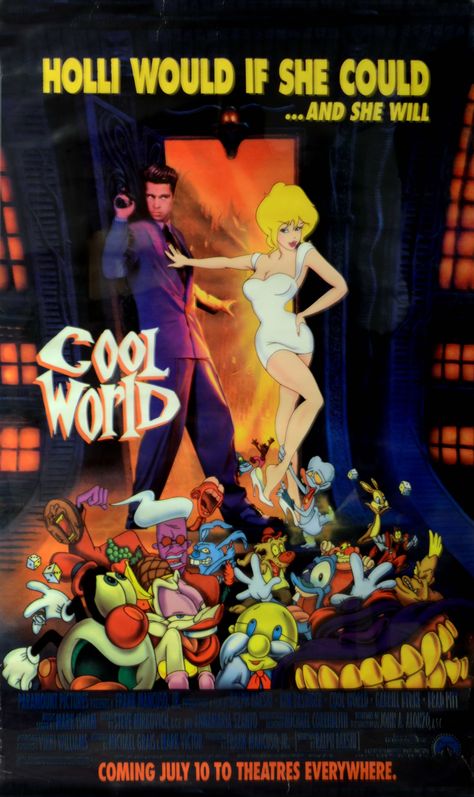 Vintage one sheet movie poster "Cool World" Brad Pitt - Kim Basinger - Gabriel Byrne Cool World, Ralph Bakshi, Gabriel Byrne, Arte Monster High, World Movies, Kim Basinger, Roger Rabbit, Image Film, Fantasy Films