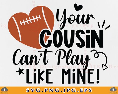 Football Shirt For Cousin, Football Shirts For Cousins, Football Cousin Shirts, Cousin Football Shirt Ideas, Football T Shirt Ideas, High School Basketball Posters, School Spirit Ideas Pep Rally, Friday Football, Funny Football Shirts