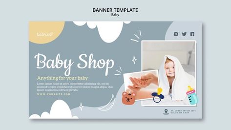 Baby Website Design, Shop Banner Design Ideas, Store Banner Design, Childish Design, Baby Poster Design, Biodata Bayi, Kids Branding Design, Shop Banner Design, Kids Banner