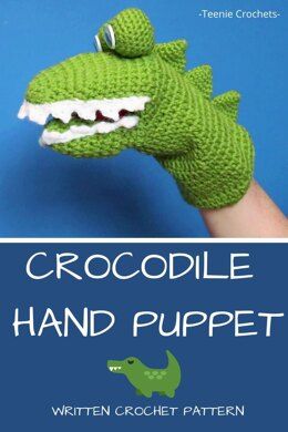 Hand Puppet Crochet, Dinosaur Puppet, Crochet Crocodile, Free Baby Blanket Patterns, Puppet Patterns, Crochet Dinosaur, Puppet Crafts, Crochet Animals Free Patterns, Hand Puppet