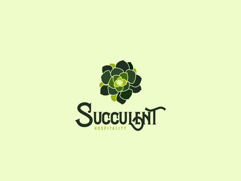 Succulent Hospitality by Rvl Succulent Logo Design, Succulent Graphic Design, Logo Examples, Realtor Logo Design, Lotus Garden, Plant Logos, Examples Of Logos, Farm Logo, Realtor Logo