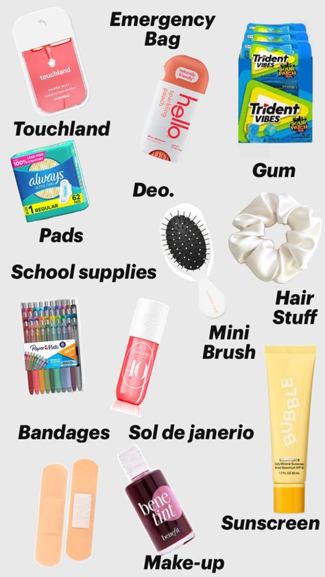 6th Grade Survival Kit, Middle School Essentials, School Emergency Kit, School Backpack Essentials, Middle School Survival, High School Organization, School Bag Essentials, Backpack Essentials, Emergency Bag