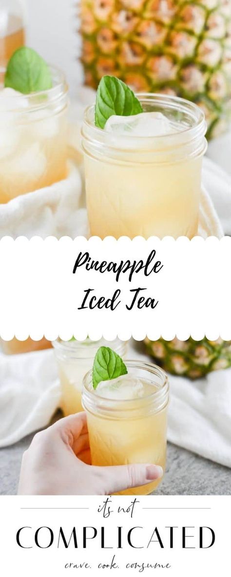 Pineapple Iced Tea Recipe, Easy Iced Tea, Complicated Recipes, Iced Tea Recipe, Tea Drink Recipes, Pineapple Drinks, Drink Recipes Nonalcoholic, Pineapple Recipes, Summertime Drinks