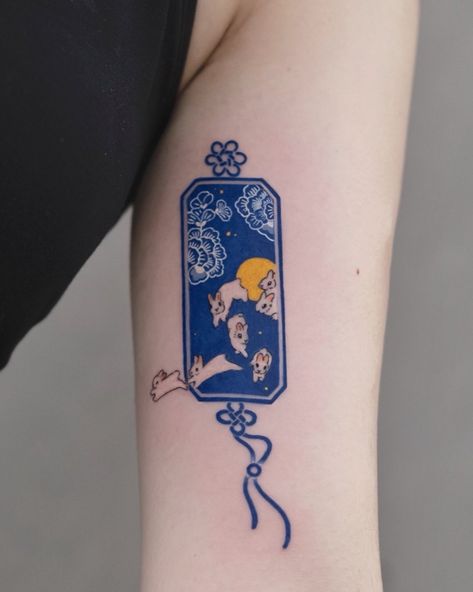 Omamori Tattoo, Ukiyoe Tattoo, Samurai Tattoo Sleeve, Inspiring Tattoos, Mr L, Running Tattoo, Earthy Tattoos, Rabbit Tattoo, Ghibli Tattoo