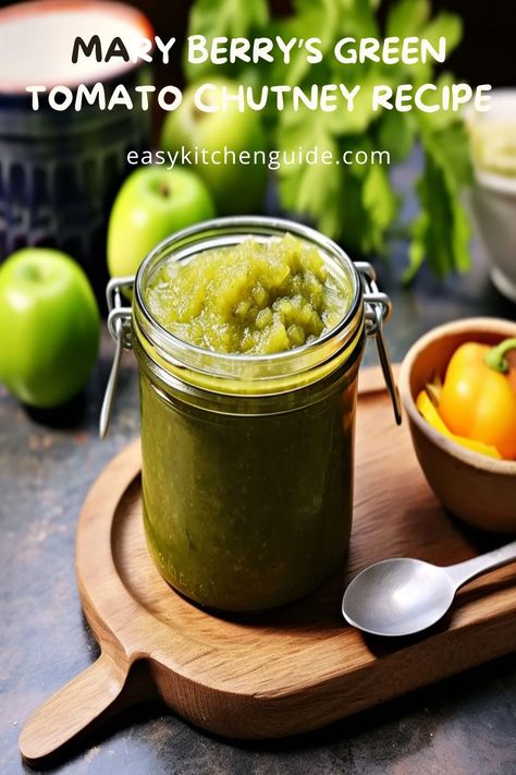 Whip up a delicious homemade green tomato chutney to spice up your meal with this easy-to-follow recipe from industry veteran, Mary Berry. Green Tomato Chutney Recipe, Chef Table, Tomato Chutney Recipe, British Homes, Green Cherries, Tomato Chutney, Chutney Recipe, Mary Berry, Chutney Recipes