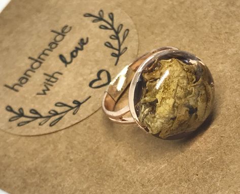 Resin ring made with real flowers. $8.99 Resin Jewlery, Dried Rose Petals, Resin Ring, Rose Petals, Real Flowers, Womens Jewelry Rings, Cuff Bracelets, Women Jewelry, Women Shopping