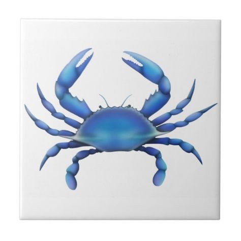 Blue Crabs Art, Crab Painting, Crab Tattoo, Lobster Art, Purring Cat, Crab Art, Blue Drawings, Sea Life Art, Octopus Art