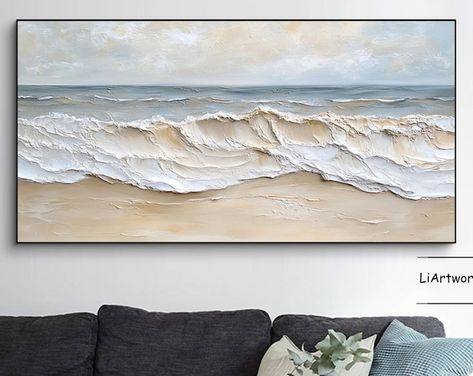 3D Ocean Themed Texture Art Wall Decor Handmade Acrylic Textured Ocean Wall Art Sea Painting - Etsy Türkiye Wave Oil Painting, Art Sea, Sea Painting, Ocean Wall Art, Living Room Decor Modern, Sea Waves, Textured Wall Art, Art Wall Decor, Beach Waves