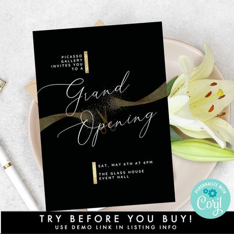 Launch Party Invitation, Invitation Ribbon, Grand Opening Invitations, E Invitation, Business Invitation, E Invite, Event Hall, Printable Business, You're Invited