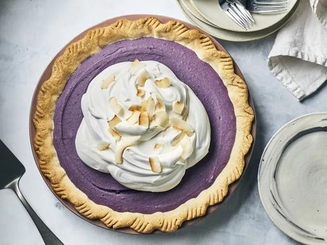 Purple Sweet Potato Pie Recipe Purple Sweet Potato Pie, Potato Pie Recipe, Thanksgiving Pie Recipes, Breakfast Party Foods, Easy Dinner Casseroles, Sweet Potato Pies Recipes, Purple Sweet Potato, Thanksgiving Pie, Sweet Potato Skins