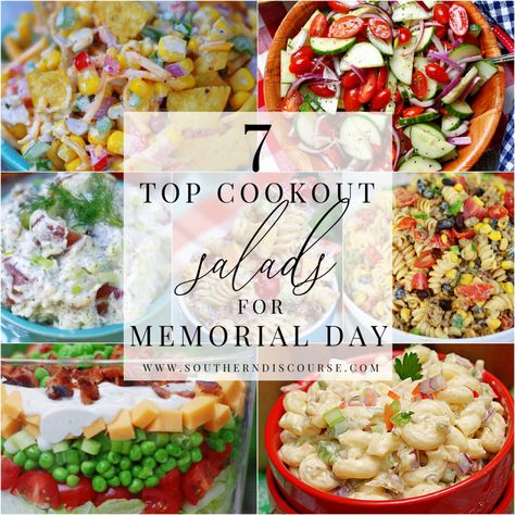 Cookout Salads, Deviled Egg Potato Salad, Cookout Menu, Burger Side Dishes, Southern Cooking Recipes, Bbq Menu, Seasonal Salad, Best Comfort Food, Summer Living