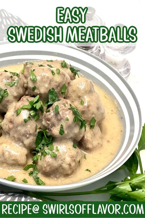 One skillet and a few basic ingredients are all it takes to make these Easy Swedish Meatballs. A savory cream sauce coats and flavors homemade meatballs for an easy weekday dinner. Best Swedish Meatball Recipe, Easy Swedish Meatballs, Easy Swedish Meatball Recipe, Swedish Meatballs Recipe, Easy Skillet Dinner, Swedish Meatballs Easy, Best Easy Dinner Recipes, Ground Pork Recipes, Homemade Egg Noodles