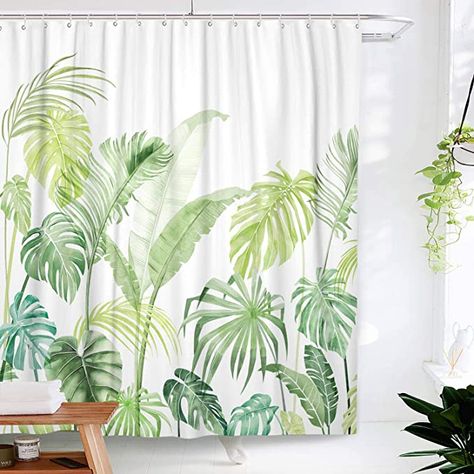 Tropical Shower Curtain, Tropical Showers, Bathroom Curtain Set, Cute Shower Curtains, Kids Bathroom Accessories, Bathroom Shower Curtain Sets, Plastic Shower Curtain, Flower Shower Curtain, Bathroom Shower Curtain