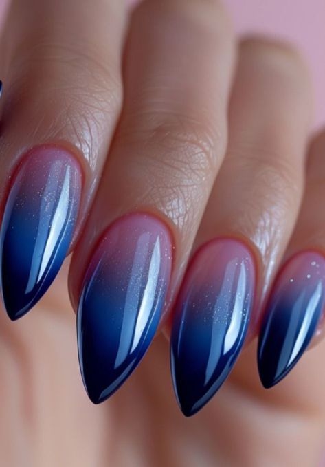 Beachy Nail Designs, Blue Ombre Nails, Royal Blue Nails, April Nails, Pink Ombre Nails, Gothic Nails, Blue Nail Art, Blue Nail Designs, Blue Nail