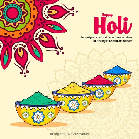 radiant-holi-delight-festive-powders-colorful-greetings-and-ornate-mandalas Rang Panchami, Happy Holi, Free Photos, Special Day, Graphic Resources, Festival, Quick Saves, Color, Design