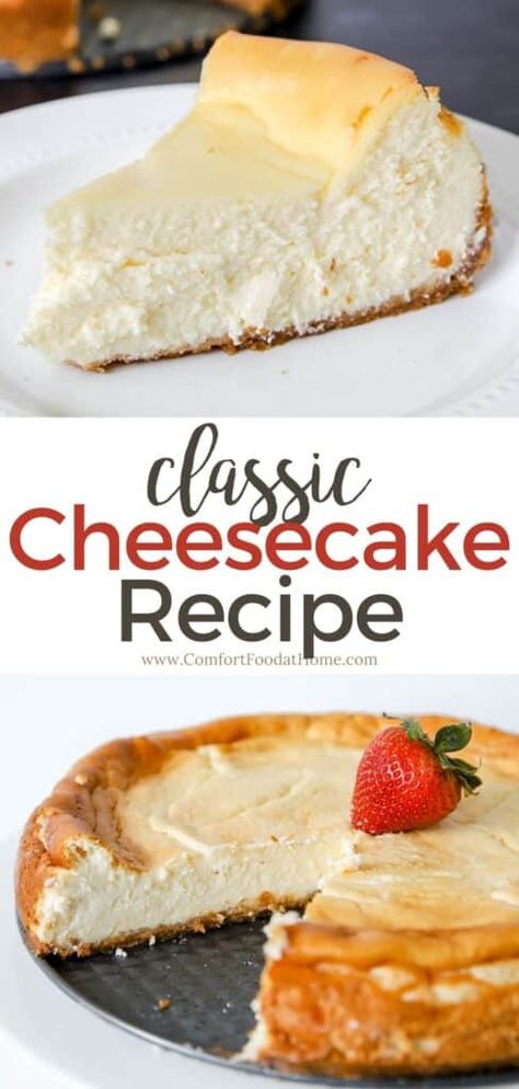 Old Fashioned Cheesecake Recipe, Homemade Cheesecake Recipe, Basic Cheesecake Recipe, Basic Cheesecake, Quick Cheesecake, Homemade Cheesecake Recipes, Cheescake Recipe, Cheesecake Recipes Classic, Homemade Cheesecake