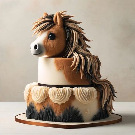 Horse Birthday Cake Girl, Birthday Cake Horse, Horse Cake Ideas, Horse Cakes, Horse Birthday Cake, Fondant Tips, Twins Cake, Pony Cake, Horse Cake